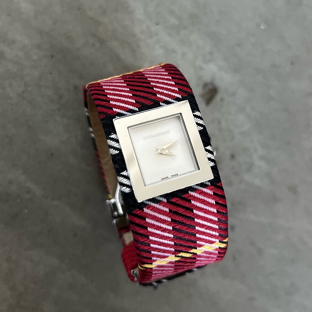 Burberry Red and Black Plaid Women's Watch